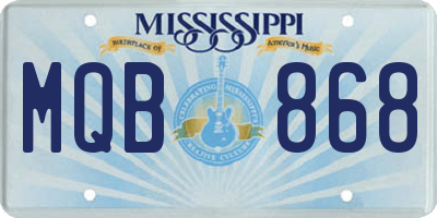 MS license plate MQB868