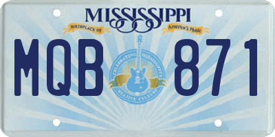 MS license plate MQB871