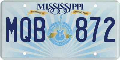 MS license plate MQB872