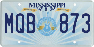 MS license plate MQB873