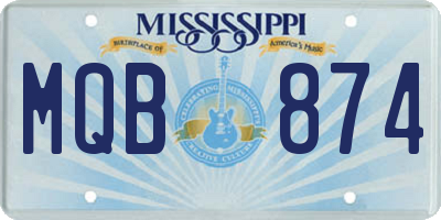 MS license plate MQB874