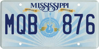 MS license plate MQB876