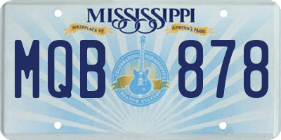 MS license plate MQB878