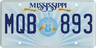 MS license plate MQB893