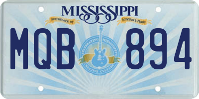 MS license plate MQB894