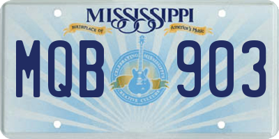 MS license plate MQB903