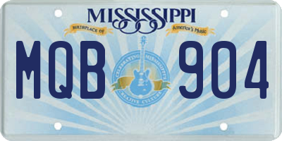 MS license plate MQB904