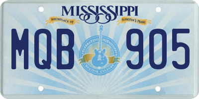 MS license plate MQB905