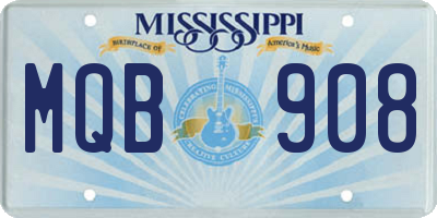 MS license plate MQB908