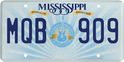 MS license plate MQB909