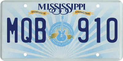 MS license plate MQB910