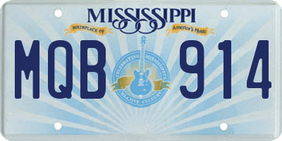 MS license plate MQB914