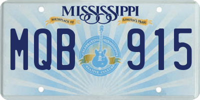 MS license plate MQB915