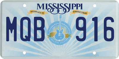 MS license plate MQB916