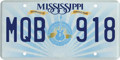 MS license plate MQB918