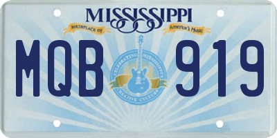 MS license plate MQB919