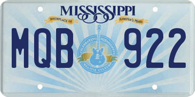 MS license plate MQB922