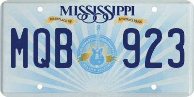 MS license plate MQB923