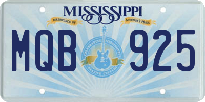 MS license plate MQB925