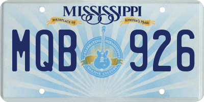 MS license plate MQB926