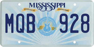 MS license plate MQB928