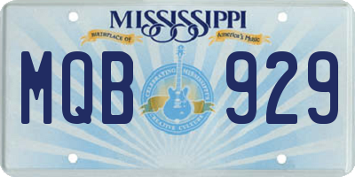 MS license plate MQB929