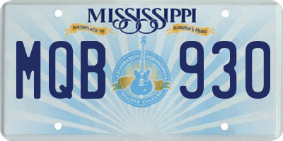 MS license plate MQB930