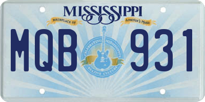 MS license plate MQB931