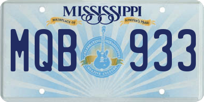 MS license plate MQB933