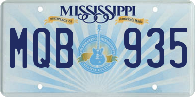 MS license plate MQB935