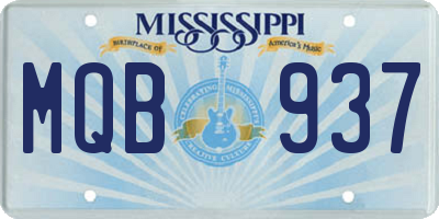 MS license plate MQB937