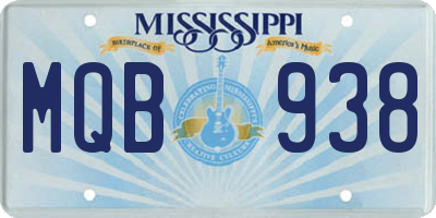 MS license plate MQB938