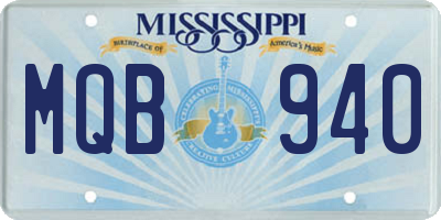 MS license plate MQB940