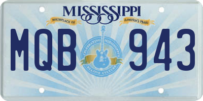 MS license plate MQB943