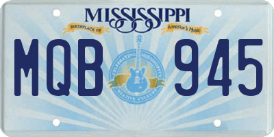 MS license plate MQB945