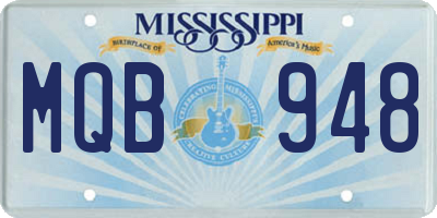 MS license plate MQB948