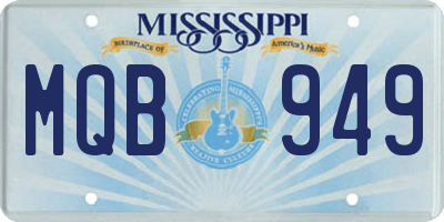 MS license plate MQB949