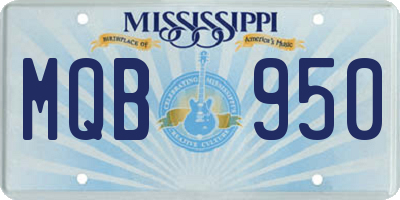 MS license plate MQB950