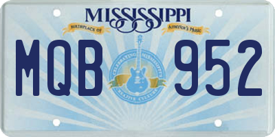 MS license plate MQB952
