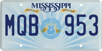 MS license plate MQB953