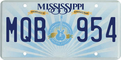 MS license plate MQB954