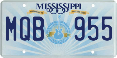 MS license plate MQB955