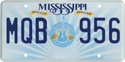 MS license plate MQB956