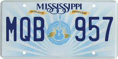 MS license plate MQB957