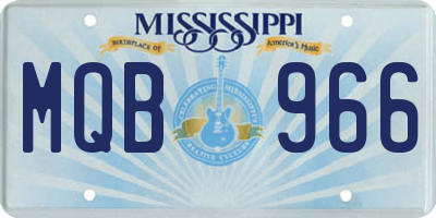 MS license plate MQB966