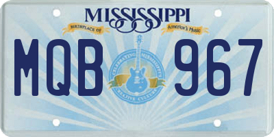 MS license plate MQB967