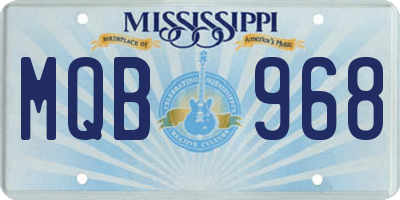 MS license plate MQB968