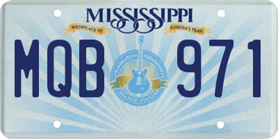 MS license plate MQB971