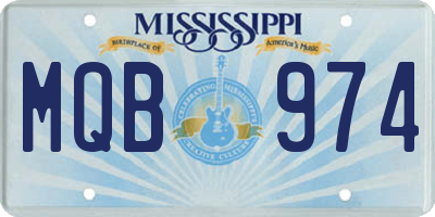 MS license plate MQB974