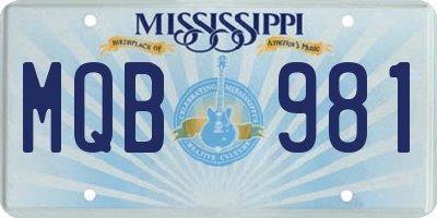 MS license plate MQB981